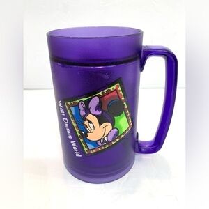 VTG Purple Minnie Mouse Disney Freezer Mug Thermo Serv Plastic 6” Disney